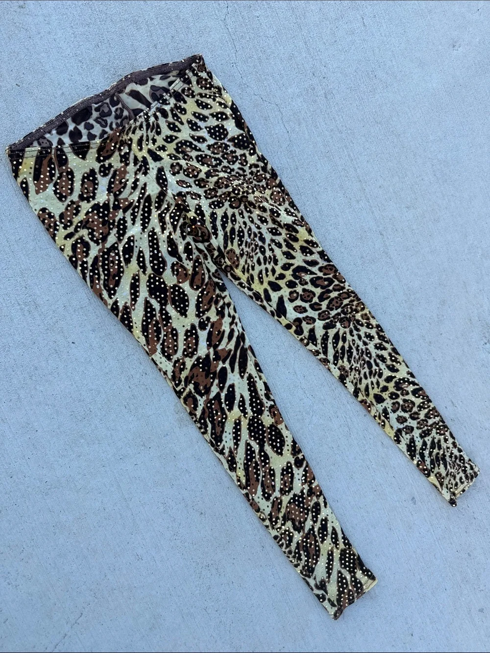 Leopard Print Girls' Leggings with sequined Detail